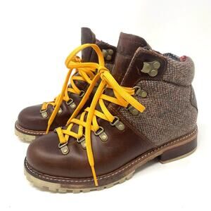 Woolrich Brown High Top Lace Up Wool & Leather Boots Women's Size 6 $215